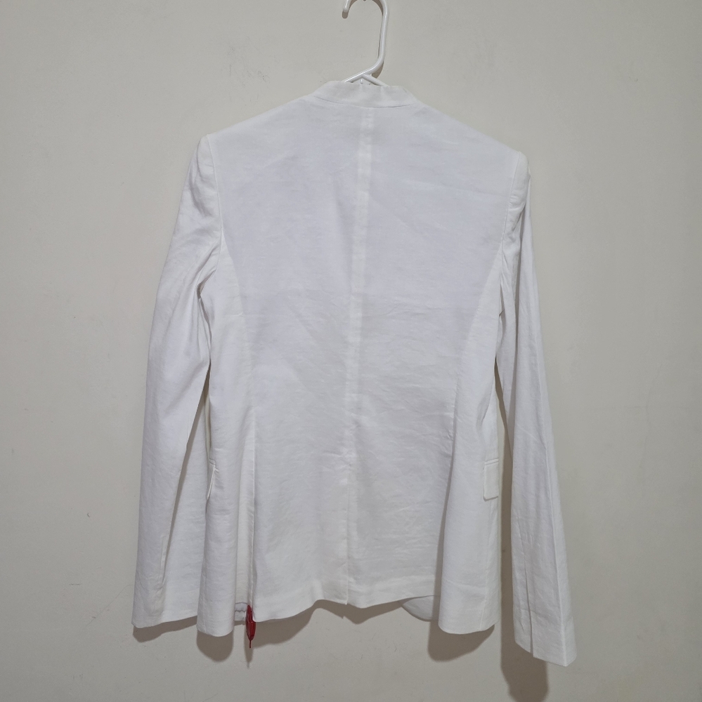 THEORY OPEN FRONT LINEN BLEND BLAZER SIZE 4 - Picture 3 of 8